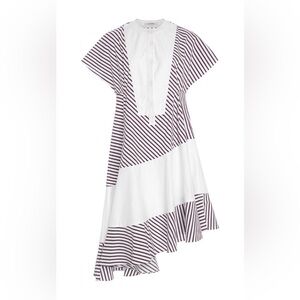Carven Striped White and Purple Dress